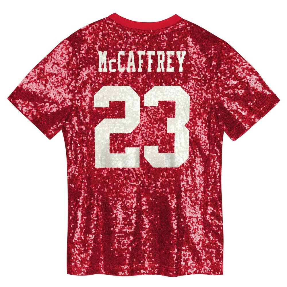 Christian McCaffrey San Francisco 49ers Women's Player Name & Number V-Neck Fashion Jersey - Scarlet - NFL