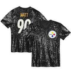 T.J. Watt Pittsburgh Steelers Women's Player Name & Number V-Neck Fashion Jersey - Black - NFL