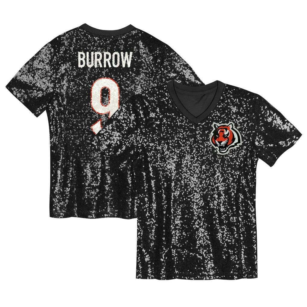 Joe Burrow Cincinnati Bengals Women's Player Name & Number V-Neck Fashion Jersey - Black - NFL