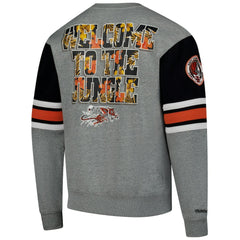 Cincinnati Bengals All Over 4.0 Vintage Logo Pullover Sweatshirt - Heather Gray - Mitchell & Ness