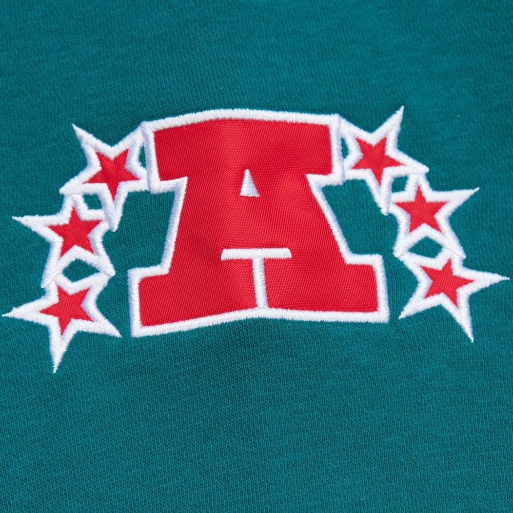Miami Dolphins All Over 4.0 Vintage Logo Pullover Sweatshirt - Heather Gray - Mitchell & Ness