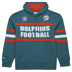 Miami Dolphins Vintage Logo Head Coach Fleece Pullover Hoodie - Aqua - NFL