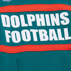 Miami Dolphins Vintage Logo Head Coach Fleece Pullover Hoodie - Aqua - NFL