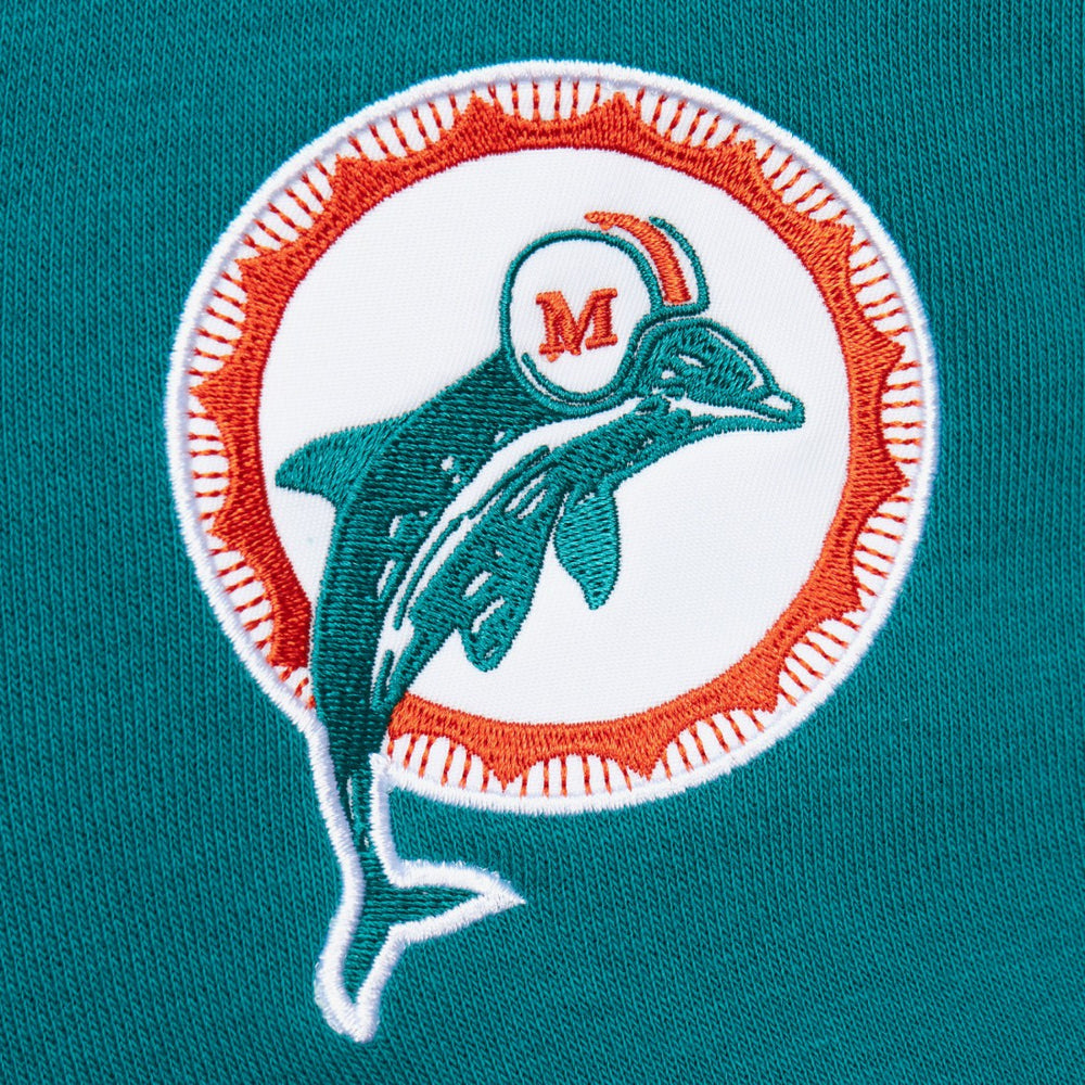 Miami Dolphins Vintage Logo Head Coach Fleece Pullover Hoodie - Aqua - NFL