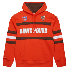 Cleveland Browns Vintage Logo Head Coach Fleece Pullover Hoodie - Orange - NFL