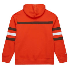 Cleveland Browns Vintage Logo Head Coach Fleece Pullover Hoodie - Orange - NFL