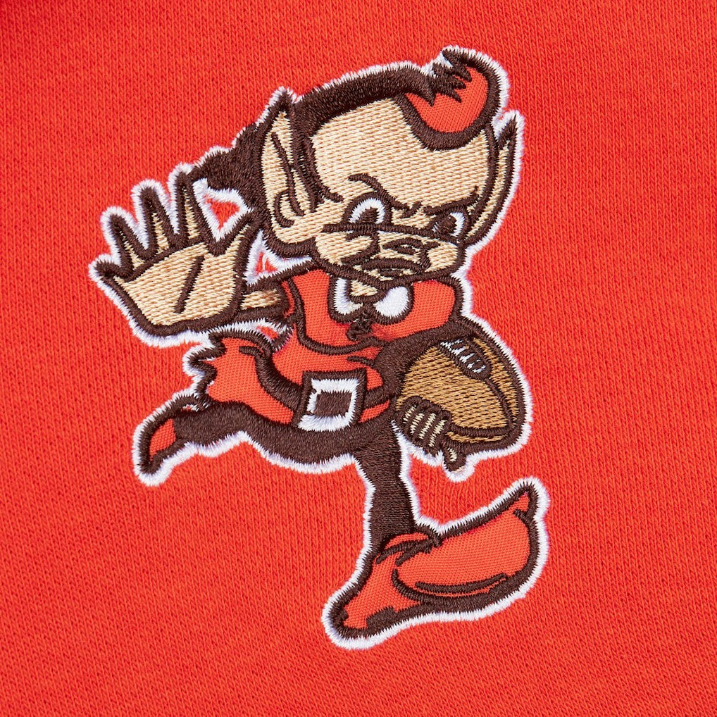 Cleveland Browns Vintage Logo Head Coach Fleece Pullover Hoodie - Orange - NFL