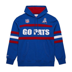New England Patriots Vintage Logo Head Coach Fleece Pullover Hoodie - Royal - NFL