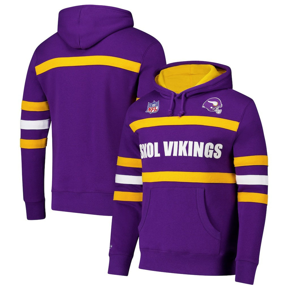 Minnesota Vikings Vintage Logo Head Coach Fleece Pullover Hoodie - Purple - NFL