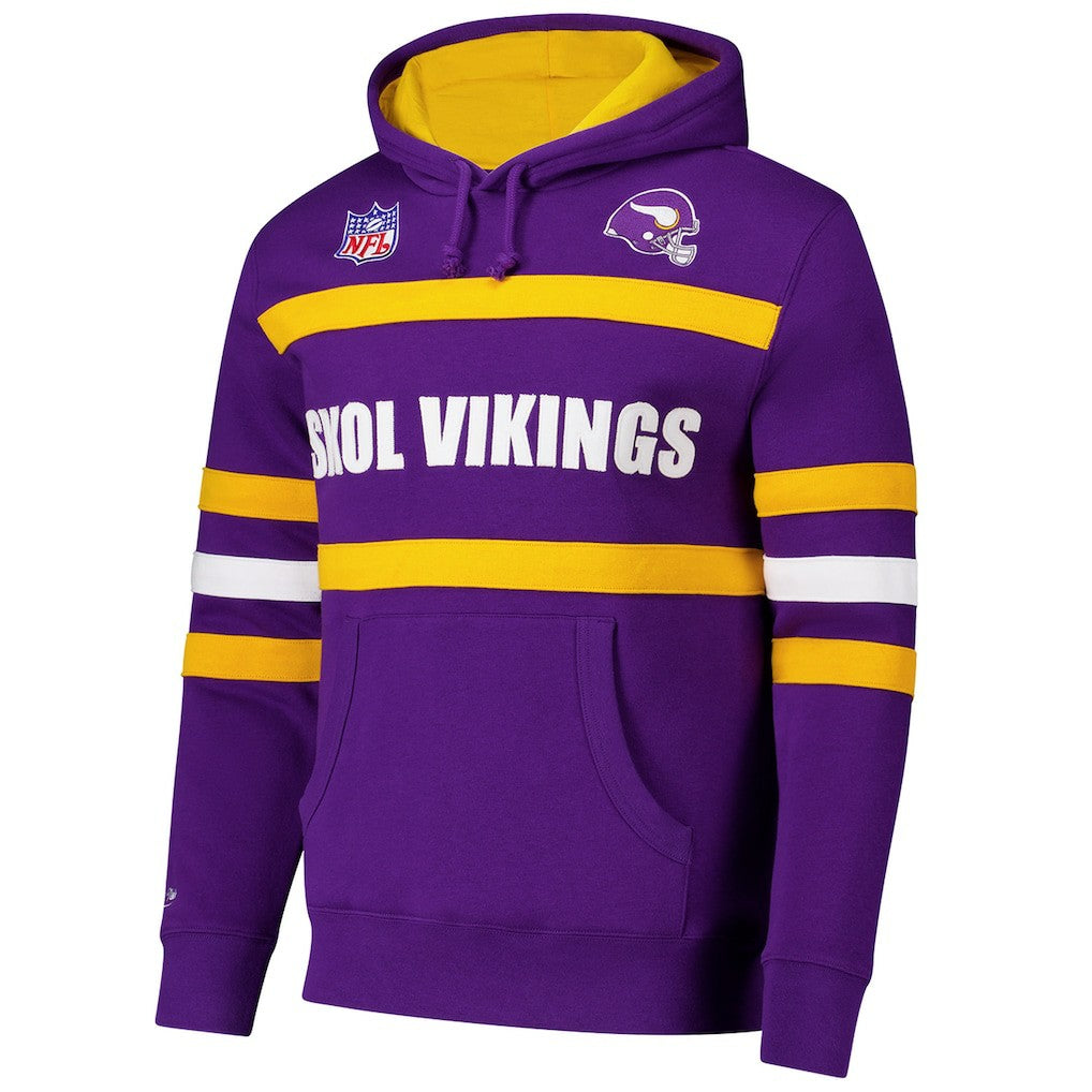 Minnesota Vikings Vintage Logo Head Coach Fleece Pullover Hoodie - Purple - NFL