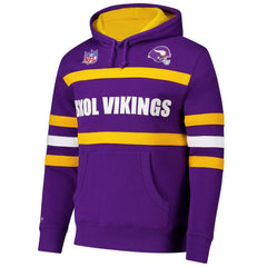 Minnesota Vikings Vintage Logo Head Coach Fleece Pullover Hoodie - Purple - NFL