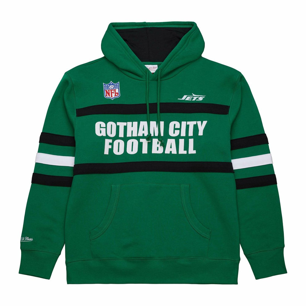 New York Jets Vintage Logo Head Coach Fleece Pullover Hoodie - Kelly Green - NFL