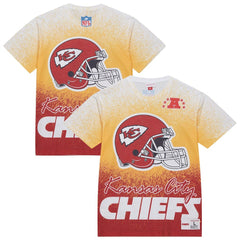 Kansas City Chiefs Team Burst Vintage Logo T-Shirt - White - Mitchell & Ness