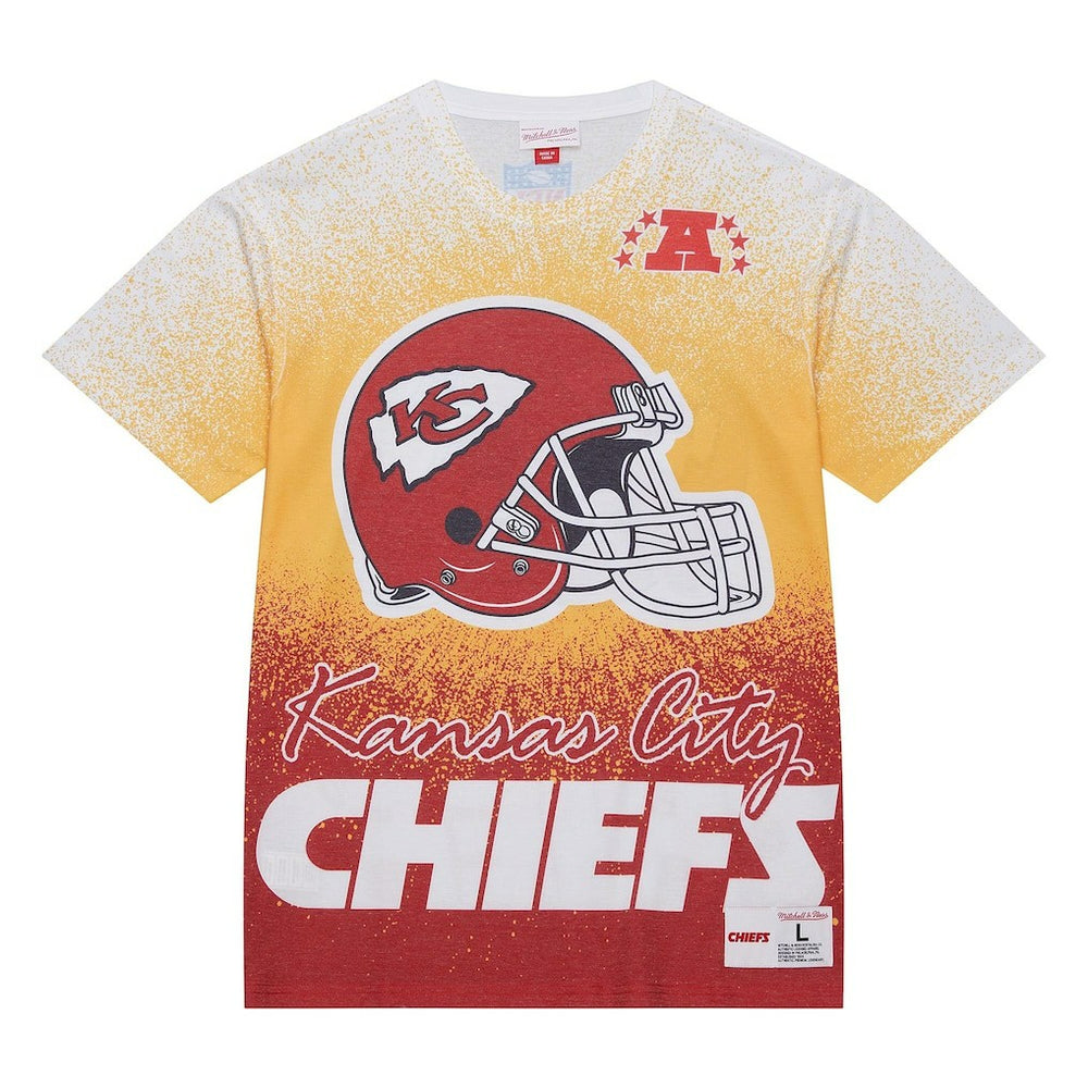 Kansas City Chiefs Team Burst Vintage Logo T-Shirt - White - Mitchell & Ness