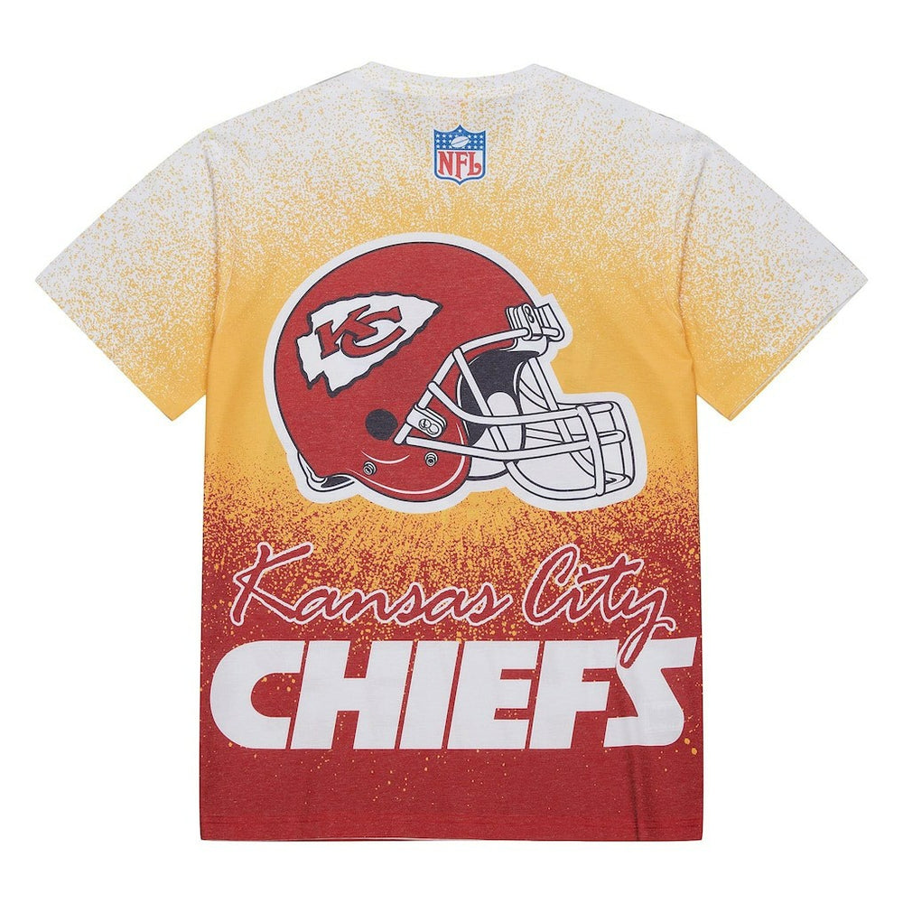Kansas City Chiefs Team Burst Vintage Logo T-Shirt - White - Mitchell & Ness