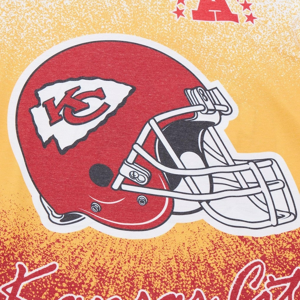 Kansas City Chiefs Team Burst Vintage Logo T-Shirt - White - Mitchell & Ness