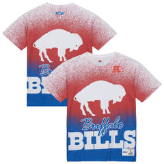 Buffalo Bills Team Burst Vintage Logo T-Shirt - White - Mitchell & Ness