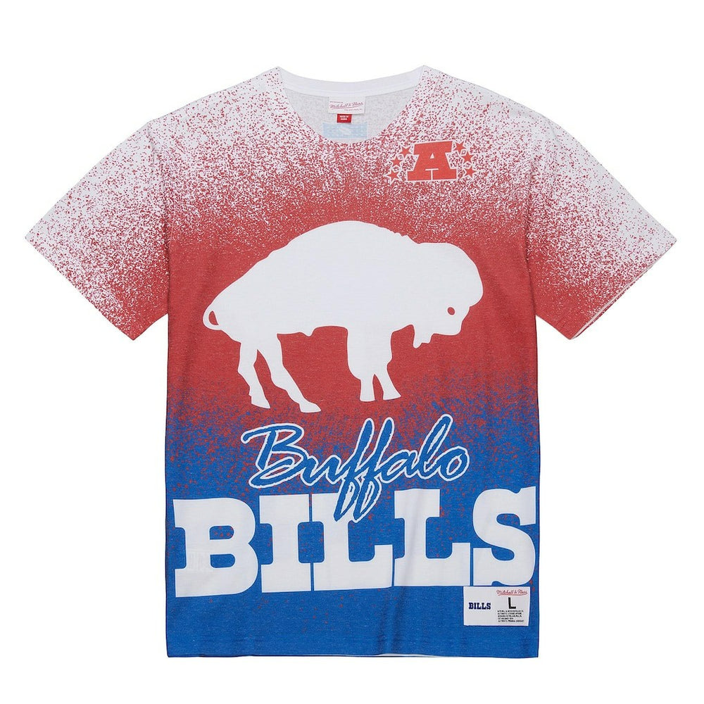 Buffalo Bills Team Burst Vintage Logo T-Shirt - White - Mitchell & Ness