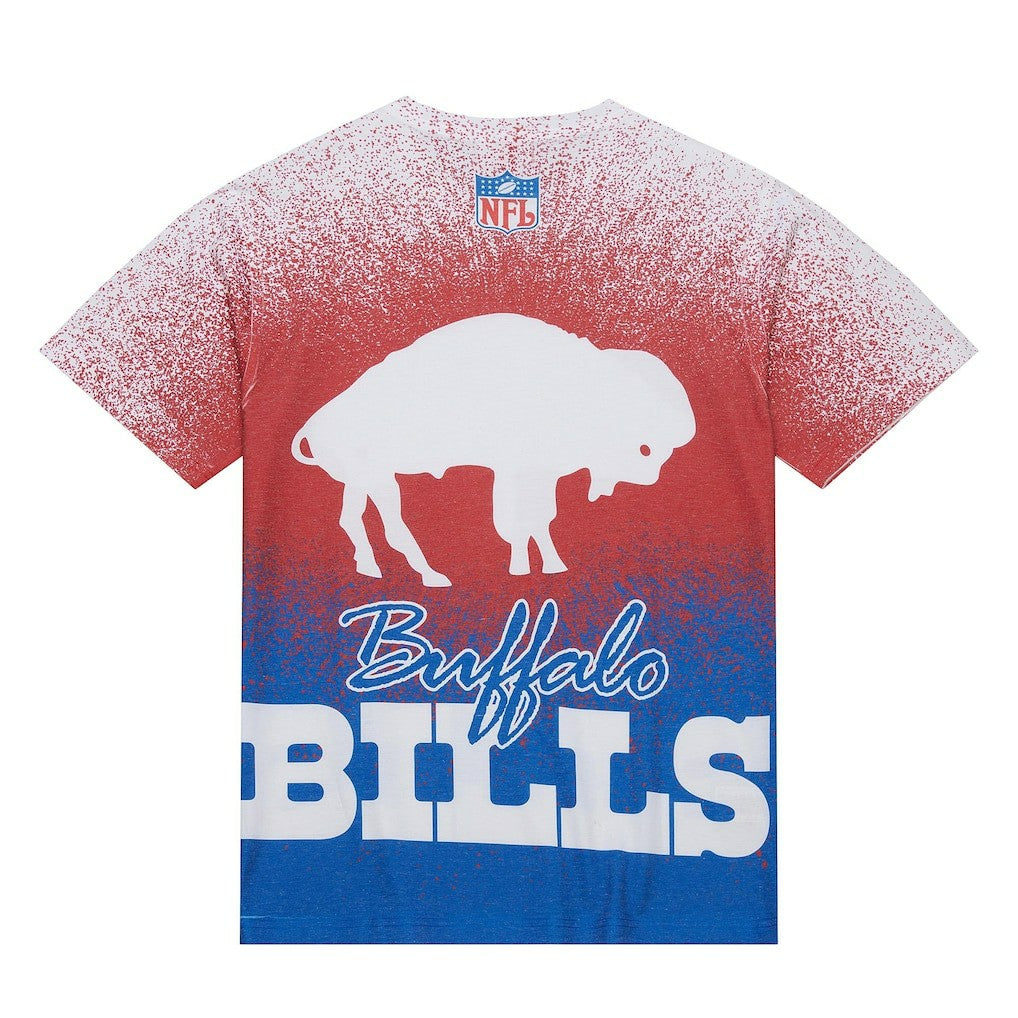 Buffalo Bills Team Burst Vintage Logo T-Shirt - White - Mitchell & Ness