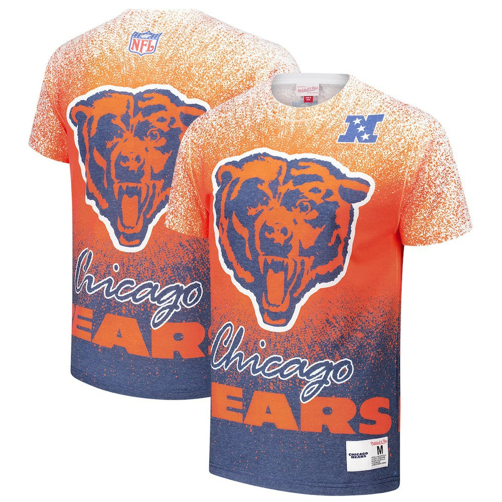 Chicago Bears Team Burst Vintage Logo T-Shirt - White - Mitchell & Ness