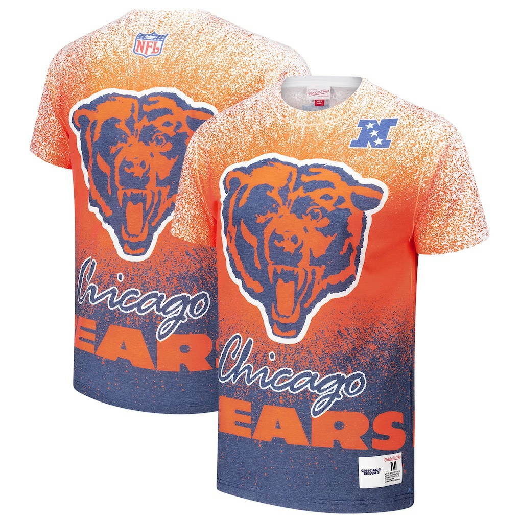 Chicago Bears Team Burst Vintage Logo T-Shirt - White - Mitchell & Ness