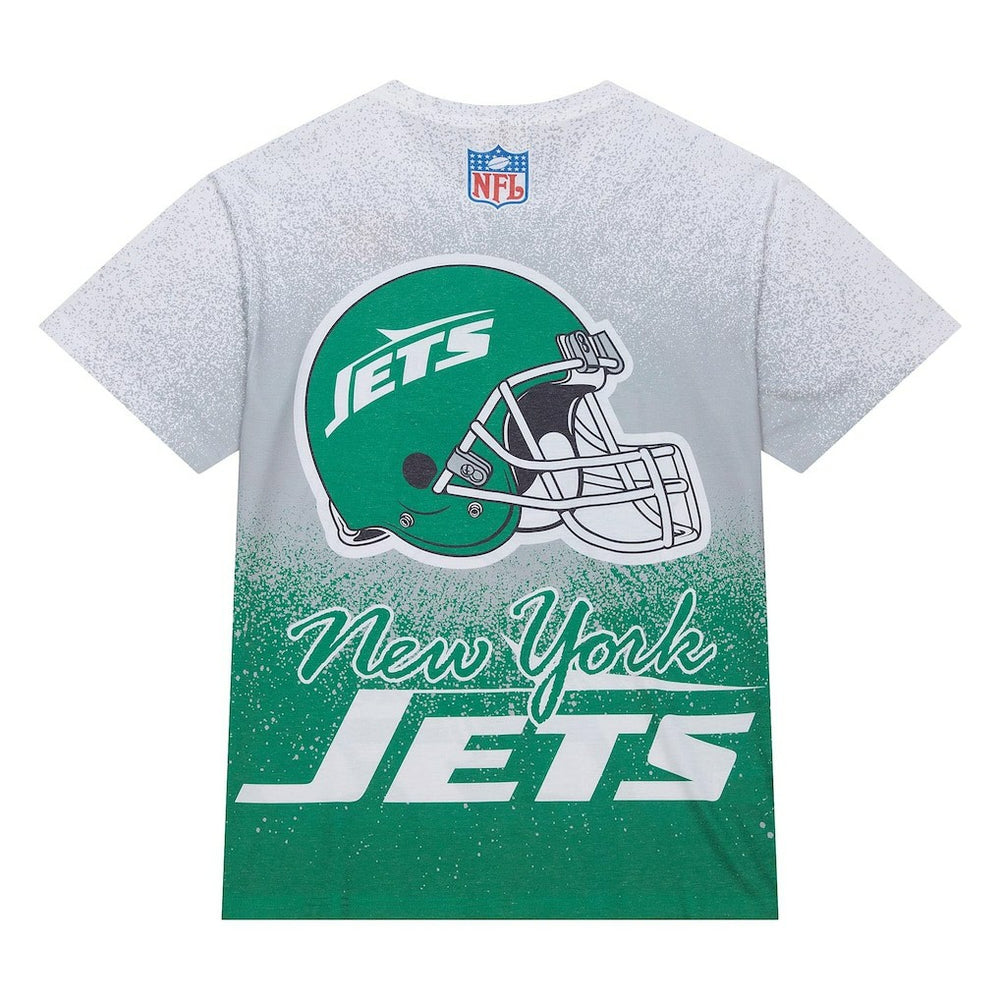 New York Jets Team Burst Vintage Logo T-Shirt - White - Mitchell & Ness