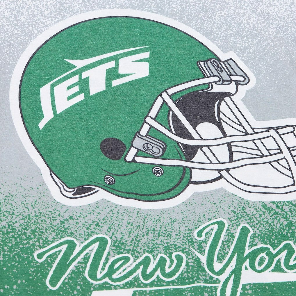 New York Jets Team Burst Vintage Logo T-Shirt - White - Mitchell & Ness