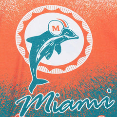 Miami Dolphins Team Burst Vintage Logo T-Shirt - White - Mitchell & Ness