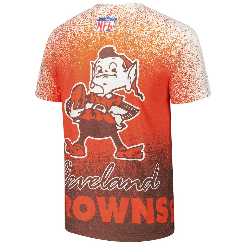 Cleveland Browns Team Burst Vintage Logo T-Shirt - White - Mitchell & Ness
