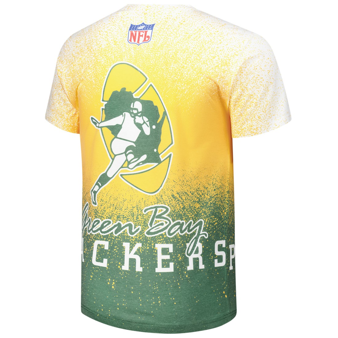 Green Bay Packers Team Burst Vintage Logo T-Shirt - White - Mitchell & Ness