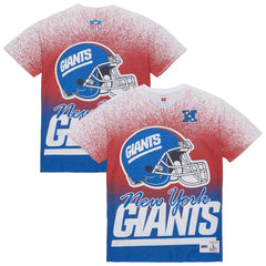 New York Giants Team Burst Vintage Logo T-Shirt - White - Mitchell & Ness