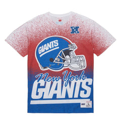 New York Giants Team Burst Vintage Logo T-Shirt - White - Mitchell & Ness