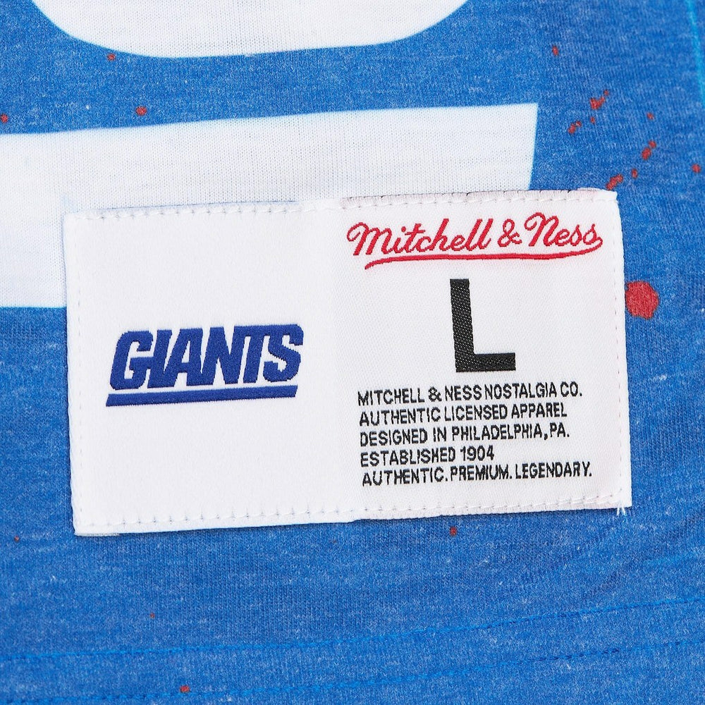 New York Giants Team Burst Vintage Logo T-Shirt - White - Mitchell & Ness