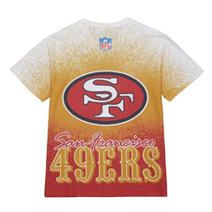 San Francisco 49ers Team Burst Vintage Logo T-Shirt - White - Mitchell & Ness