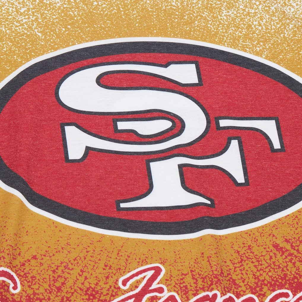 San Francisco 49ers Team Burst Vintage Logo T-Shirt - White - Mitchell & Ness