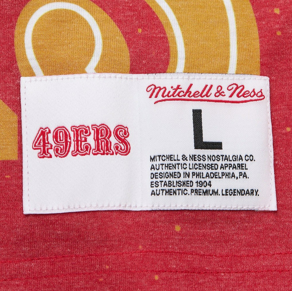 San Francisco 49ers Team Burst Vintage Logo T-Shirt - White - Mitchell & Ness