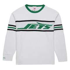 New York Jets Throwback 1984 Pullover Sweater - White - Mitchell & Ness