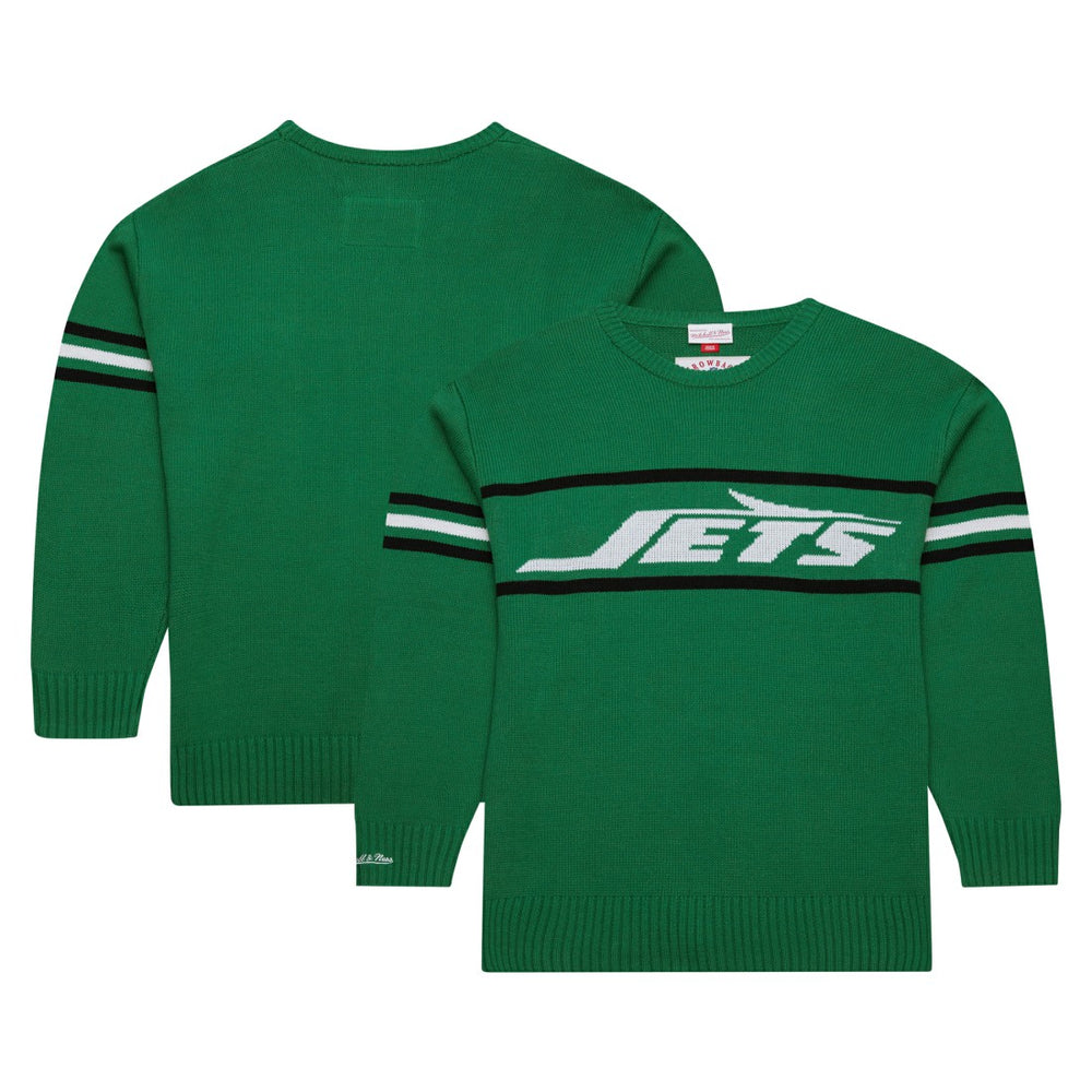New York Jets Throwback 1984 Pullover Sweater - Green - Mitchell & Ness