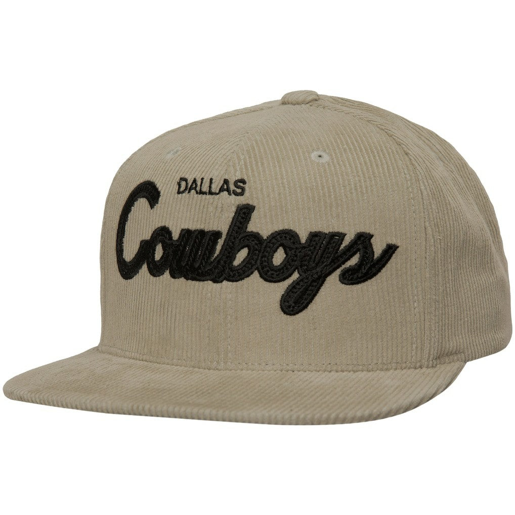 Dallas Cowboys Cord Snapback Hat - Tan - Mitchell & Ness