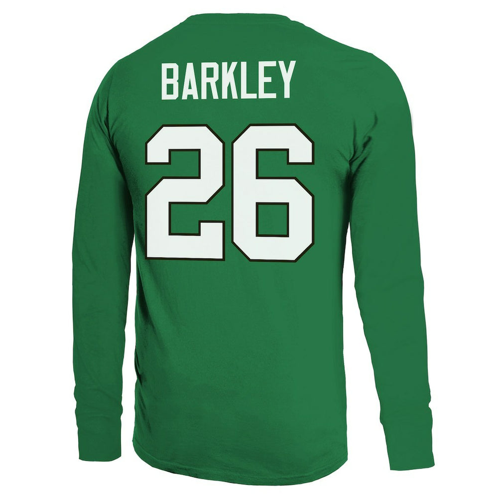 Saquon Barkley Philadelphia Eagles Majestic Threads Name & Number Long Sleeve T-Shirt - Kelly Green - NFL