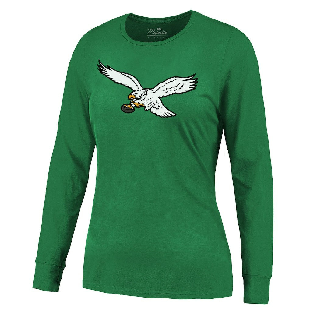 Saquon Barkley Philadelphia Eagles Majestic Threads Women's Name & Number Long Sleeve T-Shirt - Midnight Green - NFL