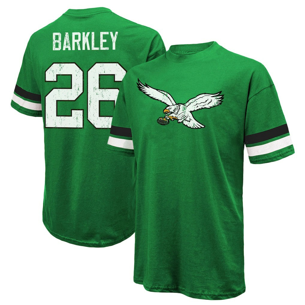 Saquon Barkley Philadelphia Eagles Majestic Threads Name & Number Oversized T-Shirt - Kelly Green - NFL
