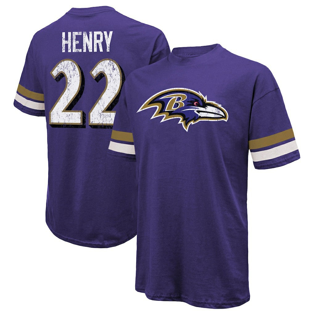 Derrick Henry Baltimore Ravens Majestic Threads Name & Number Oversized T-Shirt - Purple - NFL