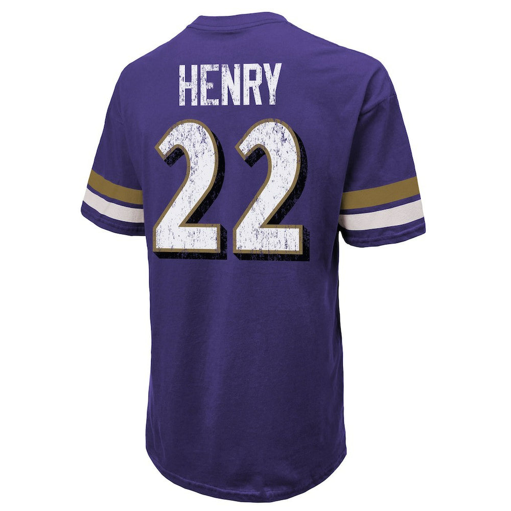 Derrick Henry Baltimore Ravens Majestic Threads Name & Number Oversized T-Shirt - Purple - NFL
