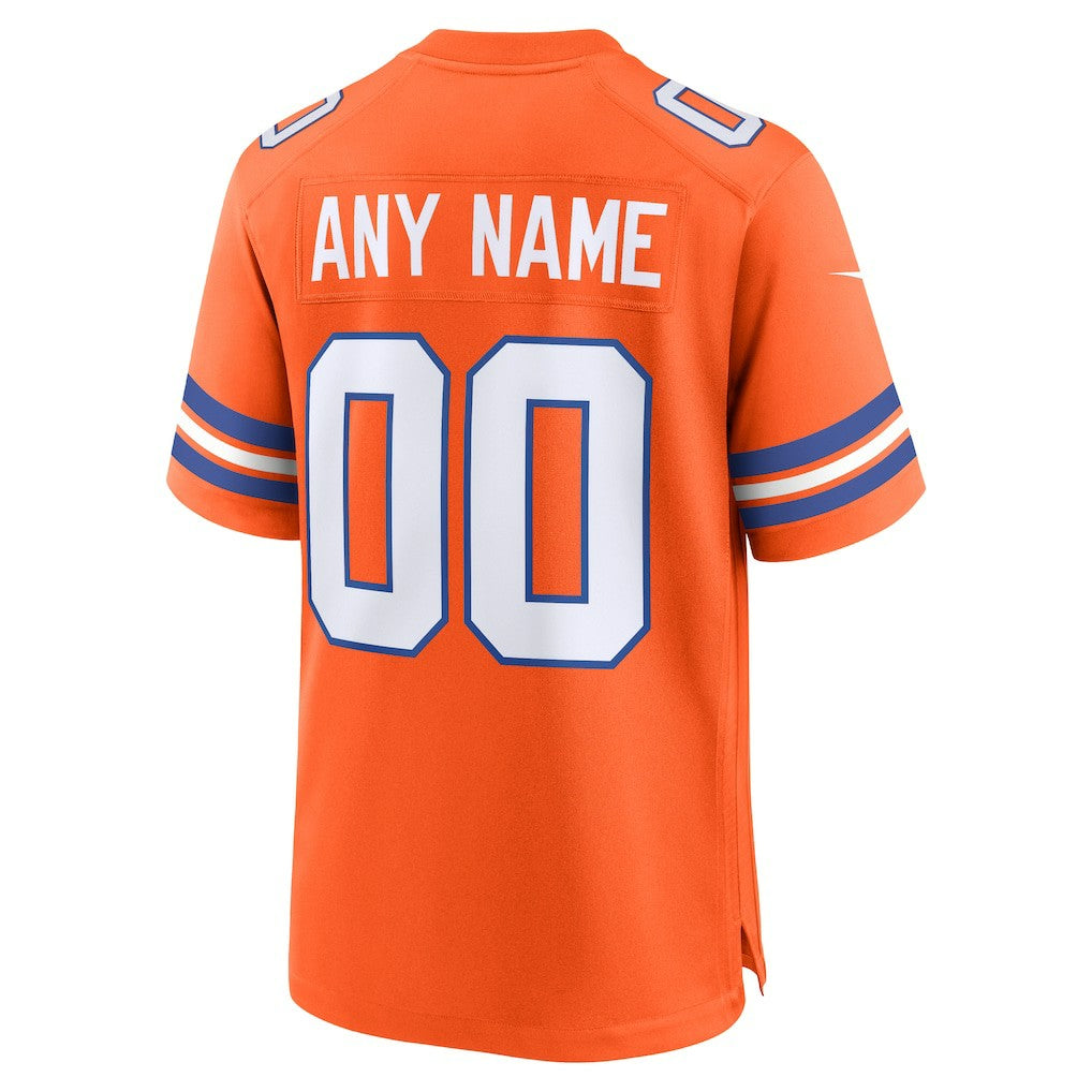 Denver Broncos Youth 2nd Alternate Custom Replica Jersey - Orange - Nike
