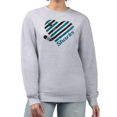 San Jose Sharks G-III 4Her by Carl Banks Women's Heart Graphic Pullover Sweatshirt - Heather Gray | NHL online