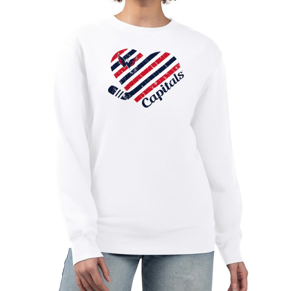 Washington Capitals G-III 4Her by Carl Banks Women's Heart Graphic Pullover Sweatshirt - White | NHL discount