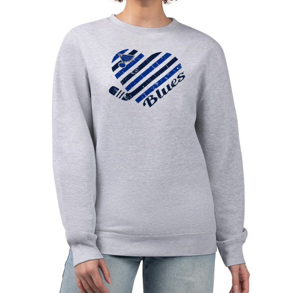 St. Louis Blues G-III 4Her by Carl Banks Women's Heart Graphic Pullover Sweatshirt - Heather Gray | NHL online