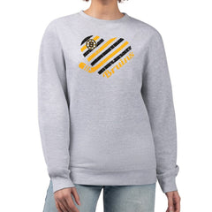 Boston Bruins G-III 4Her by Carl Banks Women's Heart Graphic Pullover Sweatshirt - Heather Gray | NHL near me
