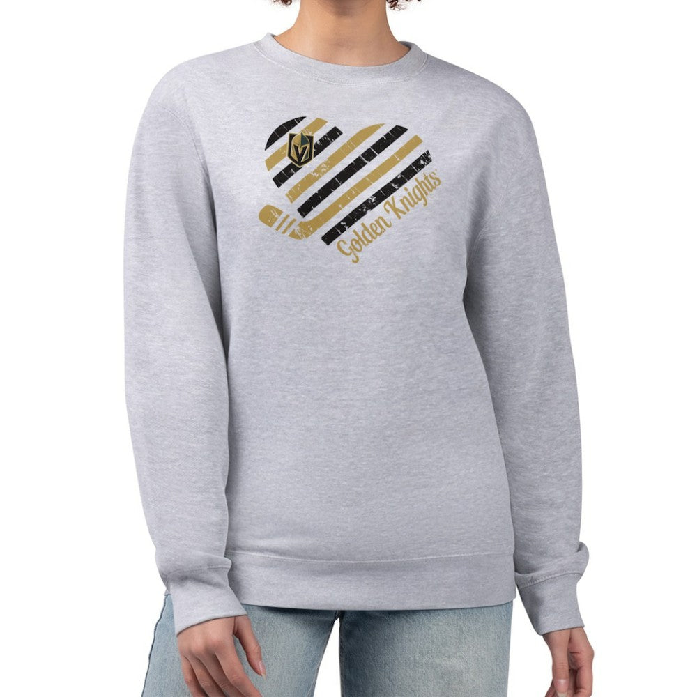 Vegas Golden Knights G-III 4Her by Carl Banks Women's Heart Graphic Pullover Sweatshirt - Heather Gray | NHL discount